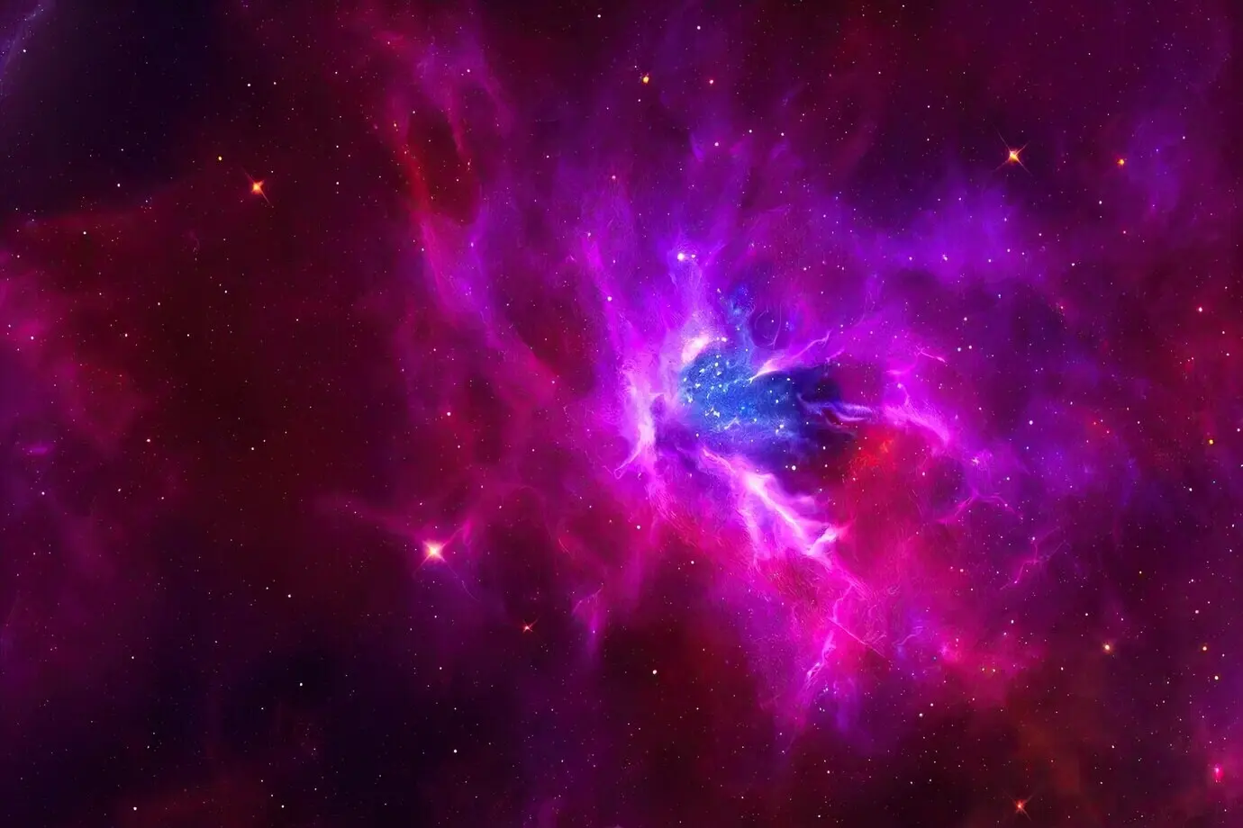 A realistic space background featuring a starry night cosmos with shining stars, the Milky Way, and a stardust-colored galaxy.