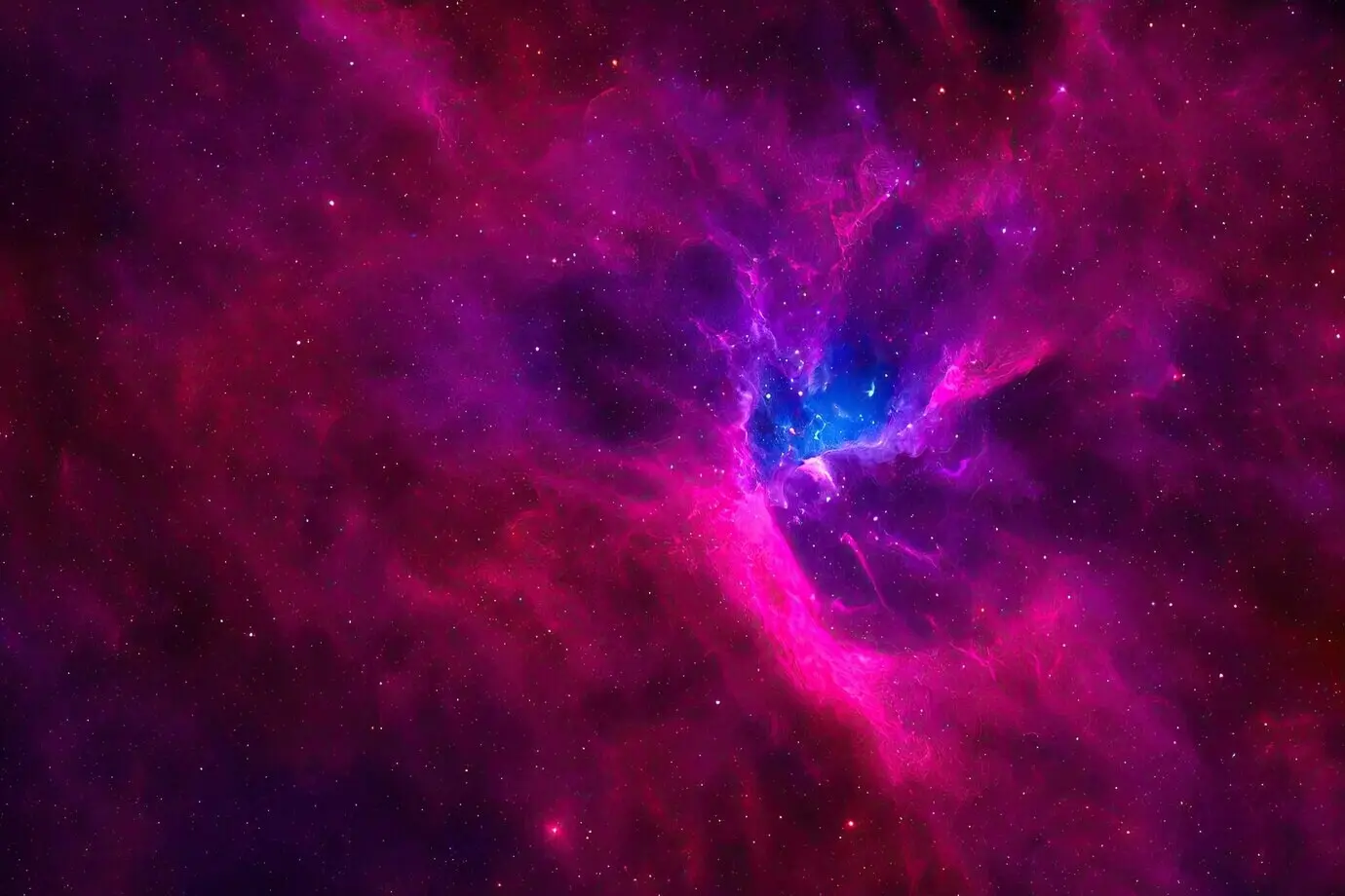 Realistic space background with a starry night cosmos, shining stars, the Milky Way, and a stardust-colored galaxy.